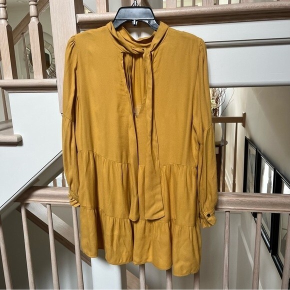 Anthropologie  Maeve Goldie Tiered Tunic I’m Gold M NWOT - Picture 4 of 13
